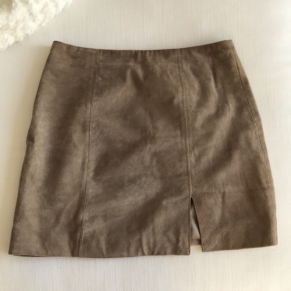 Brown Leather Mini Skirt